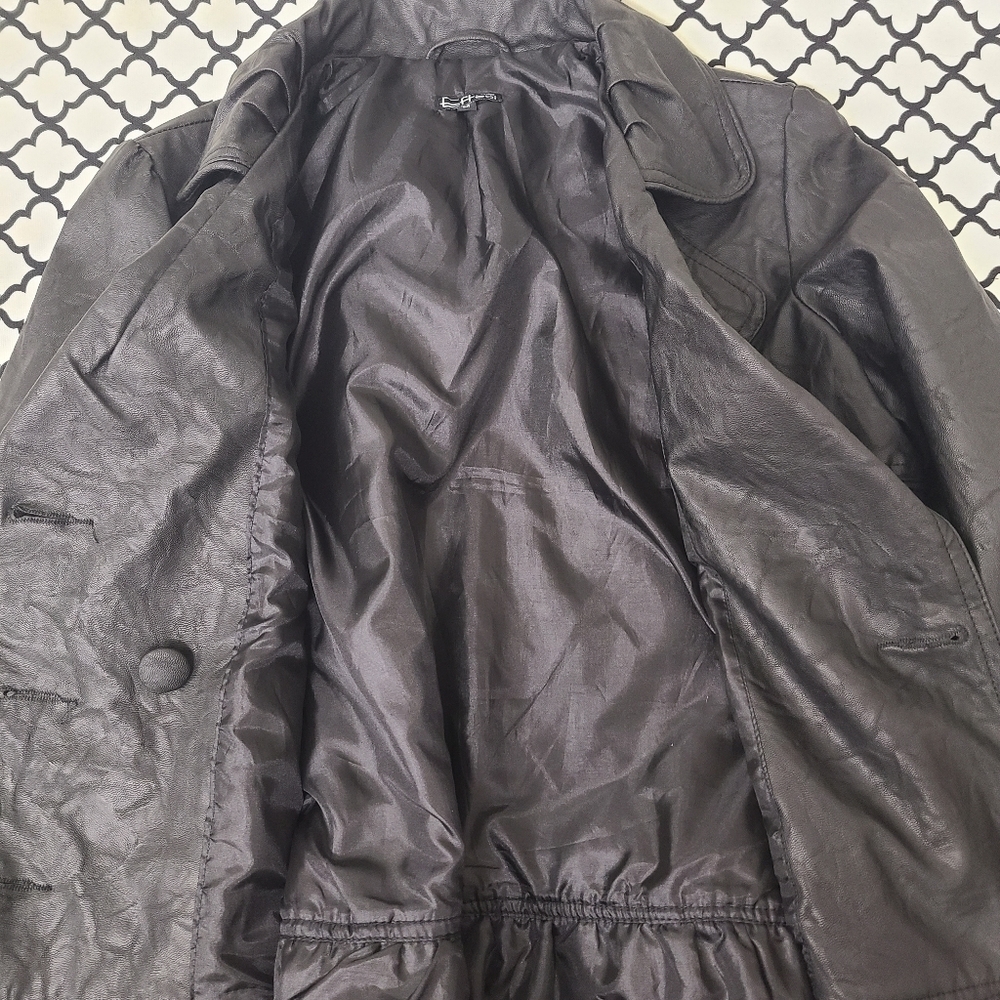 Creazioni Effeci Black Faux Leather Jacket Size Medium - Picture 7 of 9